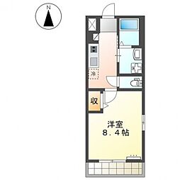 ユーロピュア・西山 1Kの間取図画像
