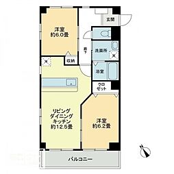 フィネス河南 2LDKの間取図画像
