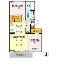 クランツ北井門 2LDKの間取図画像