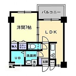 大進第五ハイツ 1LDKの間取図画像