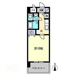 CITYSPIRE東石井 1Kの間取図画像