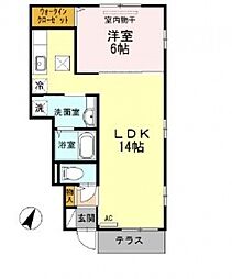 パストラル朝生田 1LDKの間取図画像