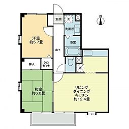 フォブールN-TOWNA 2LDKの間取図画像