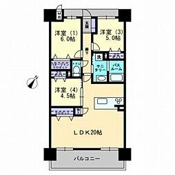 アルファステイツ市駅西 3LDKの間取図画像