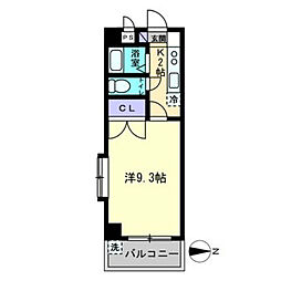 ぴゅうるAISHIN 1Kの間取図画像