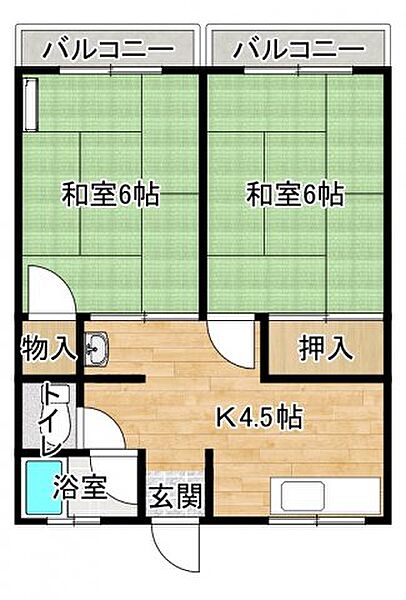 シティハイムさこ 201｜和歌山県日高郡美浜町大字和田(賃貸アパート2K・2階・34.00㎡)の写真 その3