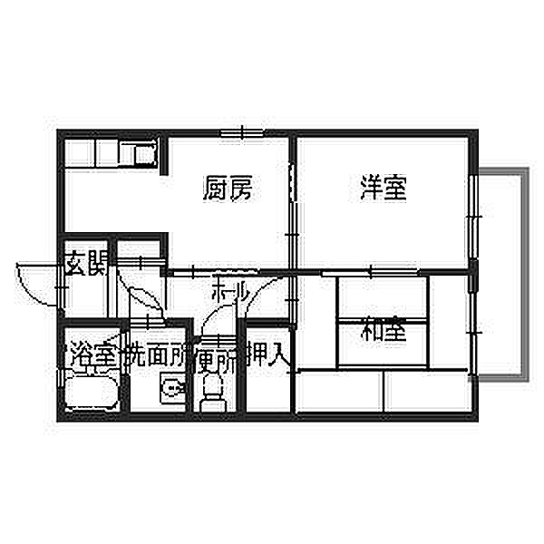 グリーンルーフＮ 103｜和歌山県御坊市薗(賃貸アパート2DK・1階・44.33㎡)の写真 その2