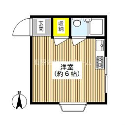 寿ハイツ ワンルームの間取図画像