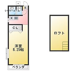 ブルーハイム ワンルームの間取図画像