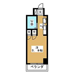 リバティーMA ワンルームの間取図画像