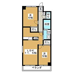リバーシティ七番館 2LDKの間取図画像
