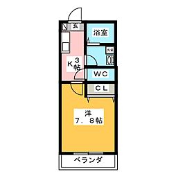 リヴィエール鶴見 1Kの間取図画像