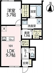 藤沢市善行7丁目アパート 1LDKの間取図画像