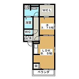 ウィステリア湘南 1LDKの間取図画像