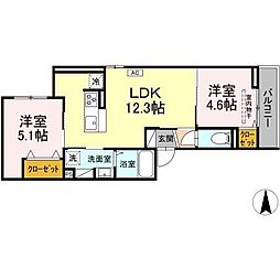Cielmer湘南 2LDKの間取図画像