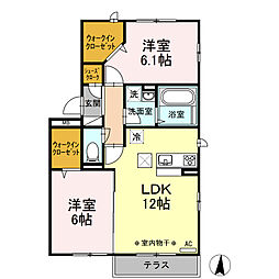ヴィラ浜見山 2LDKの間取図画像