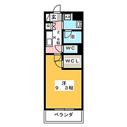 サンフォレスタ湘南 1Kの間取図画像