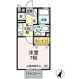 パークヒルズ 1Kの間取図画像
