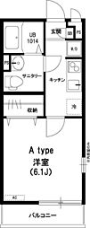 リブリ-SAIRIN23 1Kの間取図画像