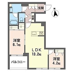 シャーメゾン湘南茅ヶ崎香川 2LDKの間取図画像