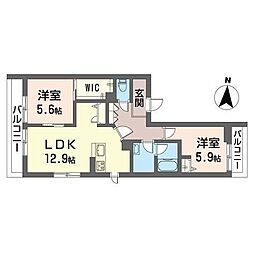 コンフォートM 2LDKの間取図画像