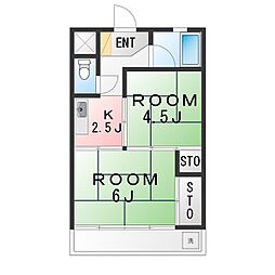 伊澤ビル 2Kの間取図画像