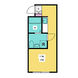 BACE弘明寺 2階ワンルームの間取り
