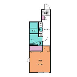 ブリスノード 1階1Kの間取り