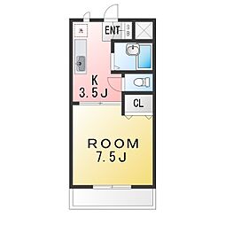 シーサイドパレス新杉田 1Kの間取図画像