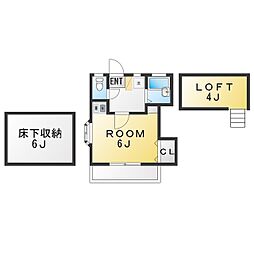 フローラルハイツ ワンルームの間取図画像