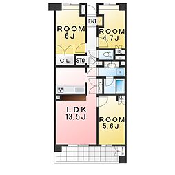 キャメロット上永谷 3LDKの間取図画像