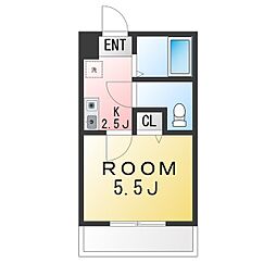 アパート 1Kの間取図画像