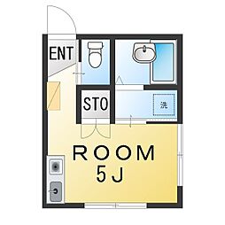 グリーンピア井戸ヶ谷 ワンルームの間取図画像