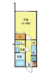 横浜市緑区鴨居3丁目アパート 1Kの間取図画像