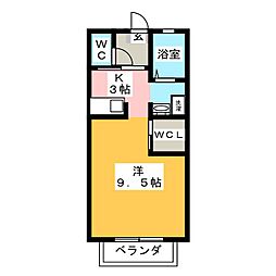 グランドアベニュー ワンルームの間取図画像