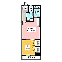 インペリアル・アーク 1LDKの間取図画像
