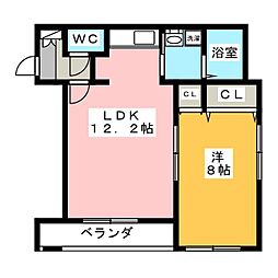 メゾンカサ 1LDKの間取図画像