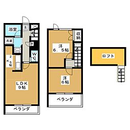 クレフコート北棟 2LDKの間取図画像
