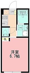 サニーヴェール 1Kの間取図画像