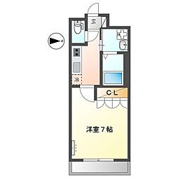 サンクレール 1Kの間取図画像