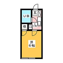 菊池ハイツ 1Kの間取図画像