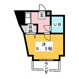 アソシエ横浜 1Kの間取図画像