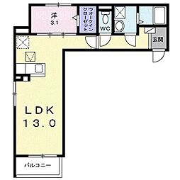 サイネリアII 1LDKの間取図画像