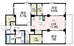 メゾン・ド・コリーヌ 3LDKの間取図画像