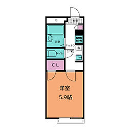 エムズステート荏田 1Kの間取図画像