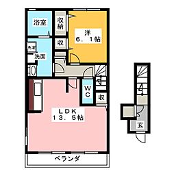 ヴィクトワール12 1LDKの間取図画像