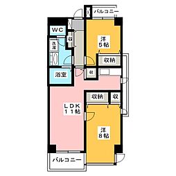 フレイスハイム・2 2LDKの間取図画像