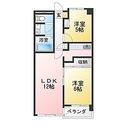 第3松澤ビルパインクレスト3番館 2LDKの間取図画像