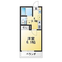 Linea K.B. 1Kの間取図画像