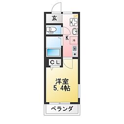 MELLAS海の公園駅 1Kの間取図画像